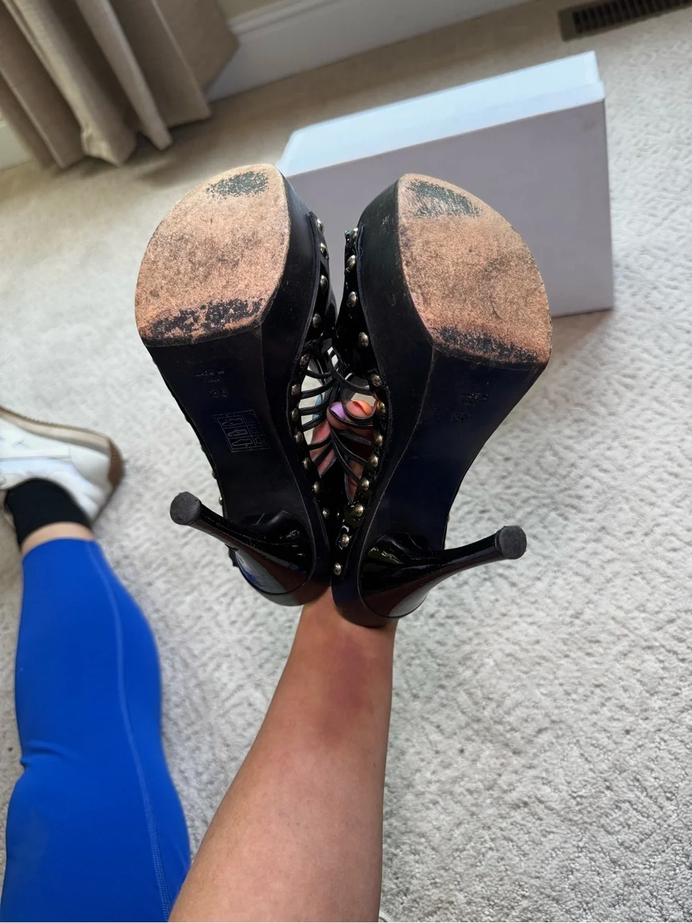 Versace Black Patent Leather and Wooden Platform Medusa Sandals Size 36